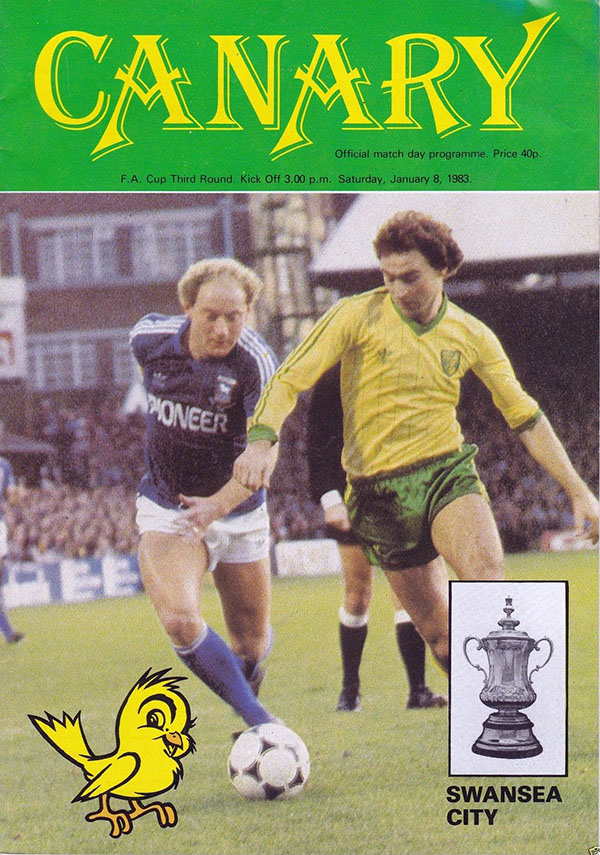 English Football Program: Norwich City vs. Swansea City (January 8, 1983)