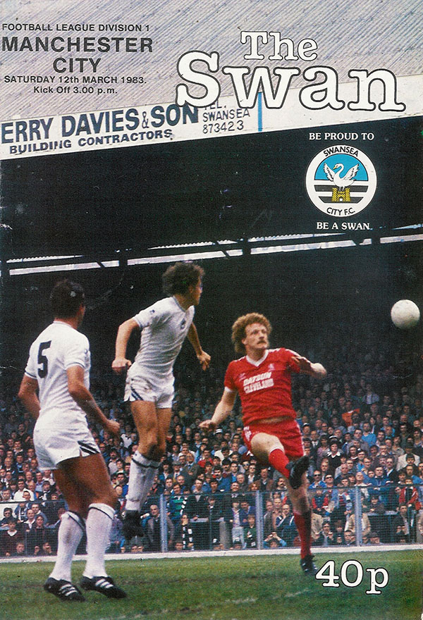 English Football Program: Swansea City vs. Manchester City (March 12, 1983)
