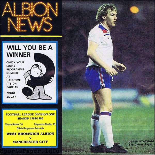 English Football Program: West Bromwich Albion vs. Manchester City (April 2, 1983)