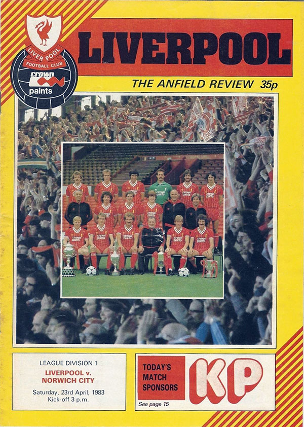 English Football Program: Liverpool vs. Norwich City (April 23, 1983)