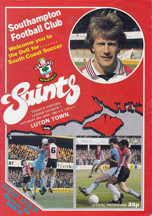 English Football Program: Southampton vs. Luton Town (April 30, 1983)