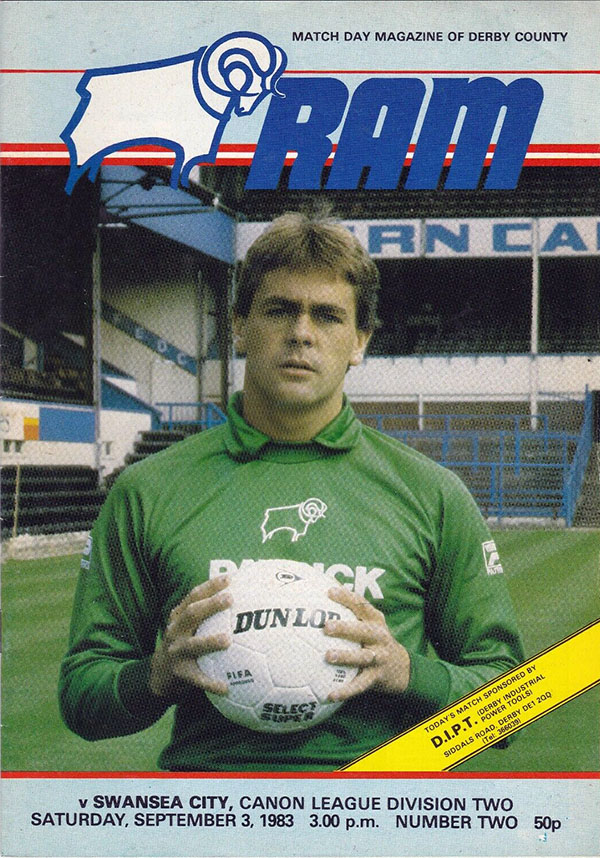 English Football Program: Derby County vs. Swansea City (September 3, 1983)