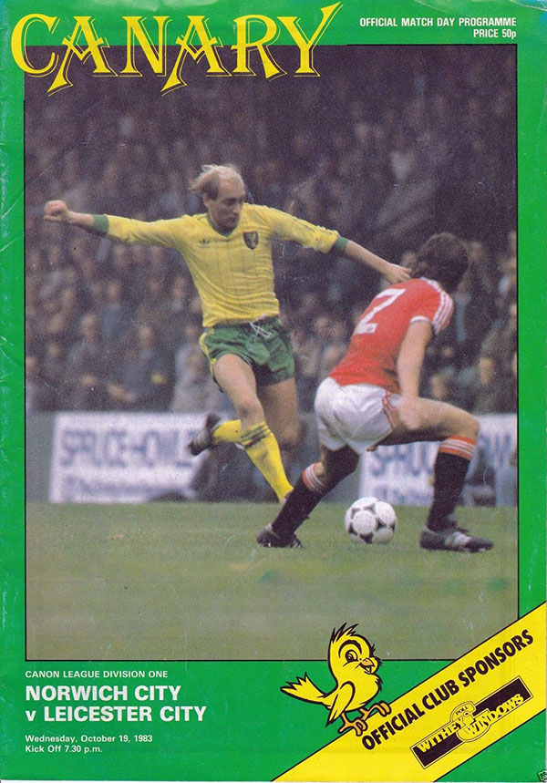 English Football Program: Norwich City vs. Leicester City (October 19, 1983)
