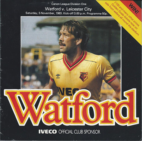 English Football Program: Watford vs. Leicester City (November 5, 1983)