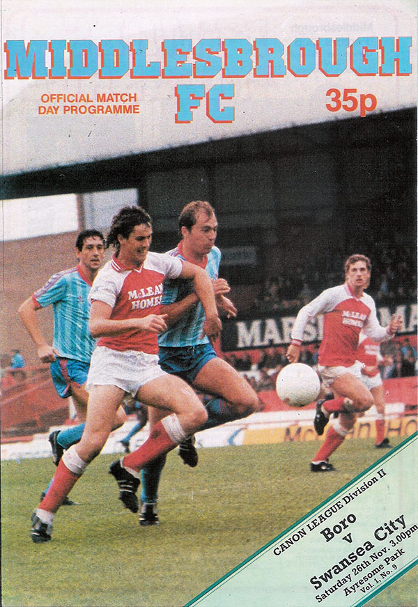 English Football Program: Middlesbrough vs. Swansea City (November 26, 1983)