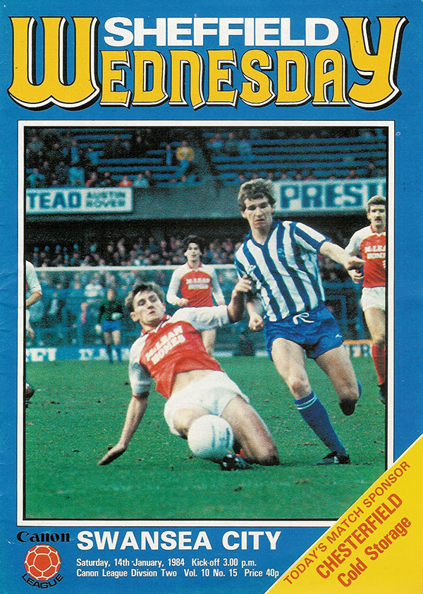English Football Program: Sheffield Wednesday vs. Swansea City (January 14, 1984)