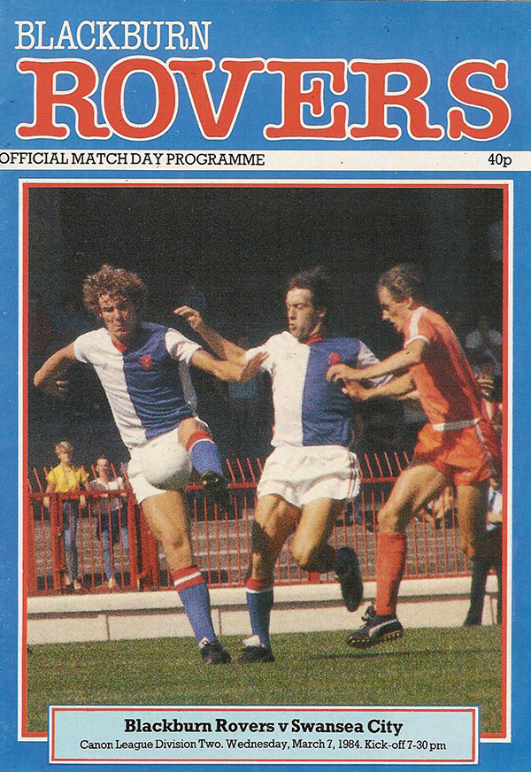 English Football Program: Blackburn Rovers vs. Swansea City (March 7, 1984)