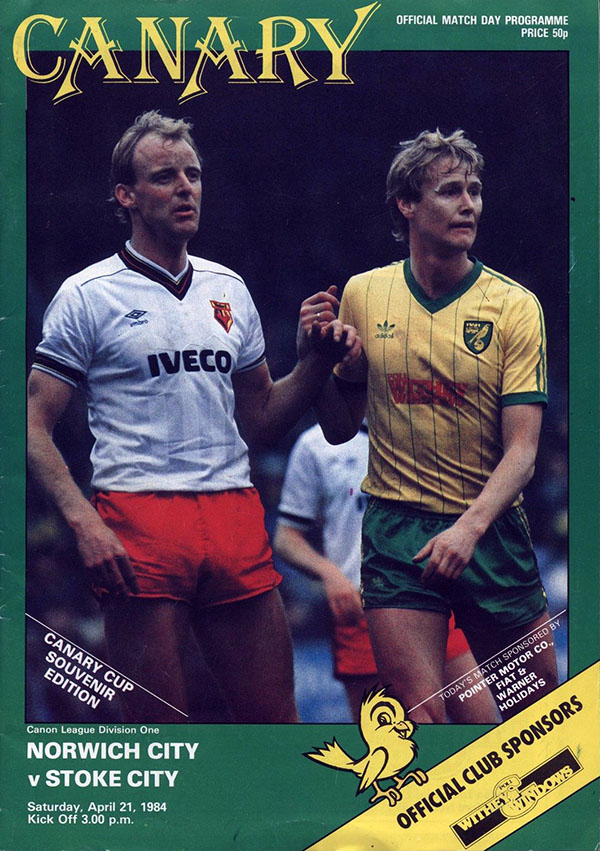 English Football Program: Norwich City vs. Stoke City (April 21, 1984)