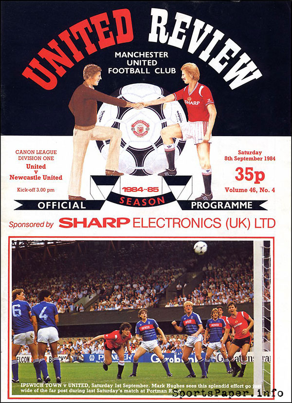 English Football Program: Manchester United vs. Newcastle United (September 8, 1984)
