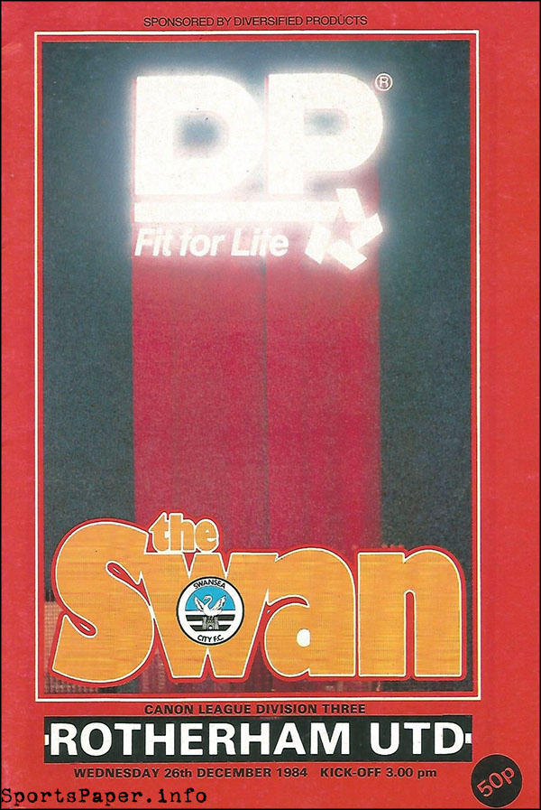 English Football Program: Swansea City vs. Rotherham United (December 26, 1984)