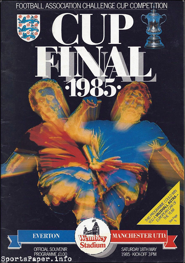 English Football Program: Manchester United vs. Everton (May 18, 1985)