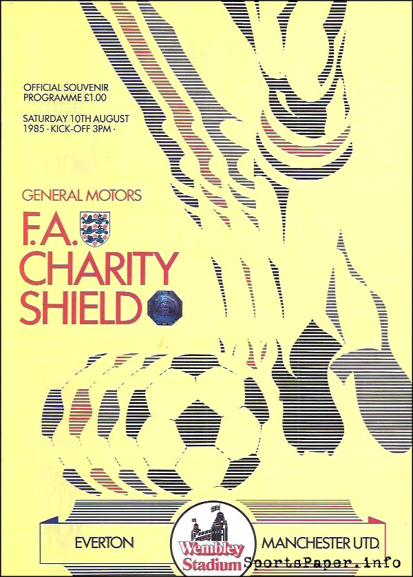 English Football Program: Everton vs. Manchester United (August 10, 1985)