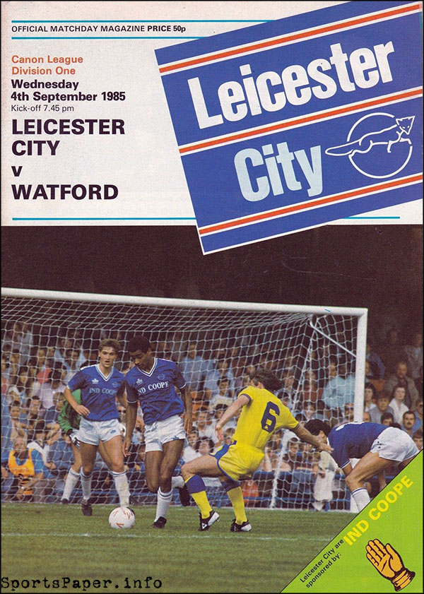 English Football Program: Leicester City vs. Watford (September 4, 1985)