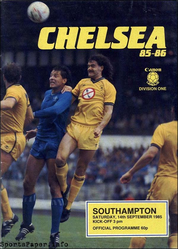 English Football Program: Chelsea vs. Southampton (September 14, 1985)