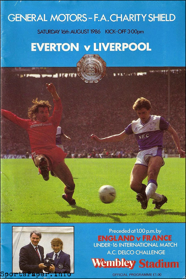 English Football Program: Everton vs. Liverpool (August 16, 1986)