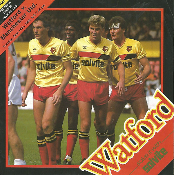 English Football Program: Watford vs. Manchester United (September 16, 1986)