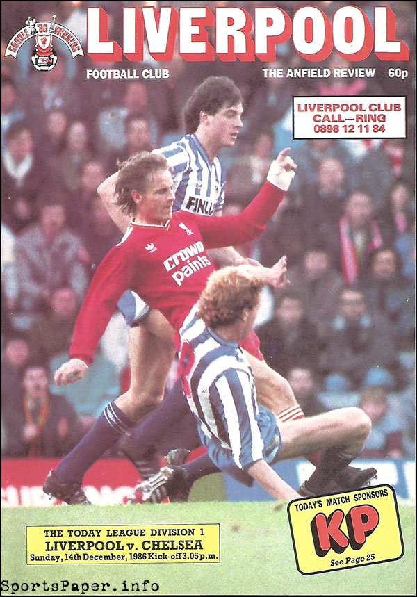 English Football Program: Liverpool vs. Chelsea (December 14, 1986)