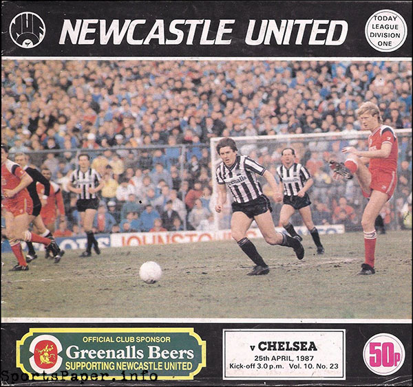 English Football Program: Newcastle United vs. Chelsea (April 25, 1987)
