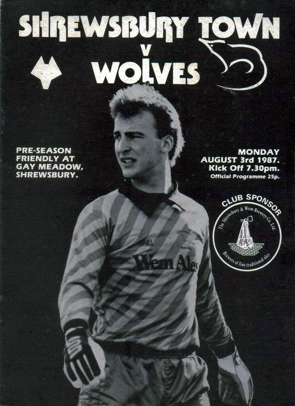 English Football Program: Shrewsbury Town vs. Wolverhampton Wanderers (August 3, 1987)