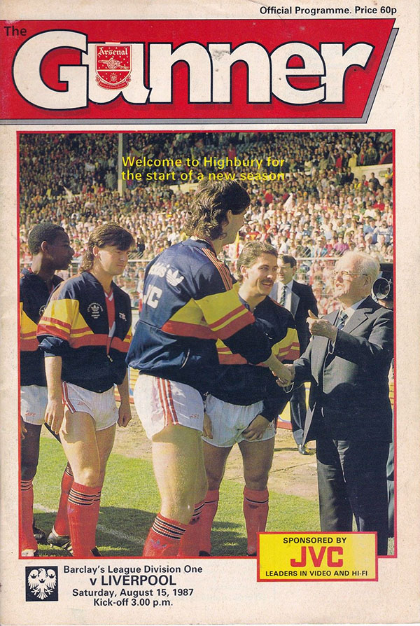 English Football Program: Arsenal vs. Liverpool (August 15, 1987)
