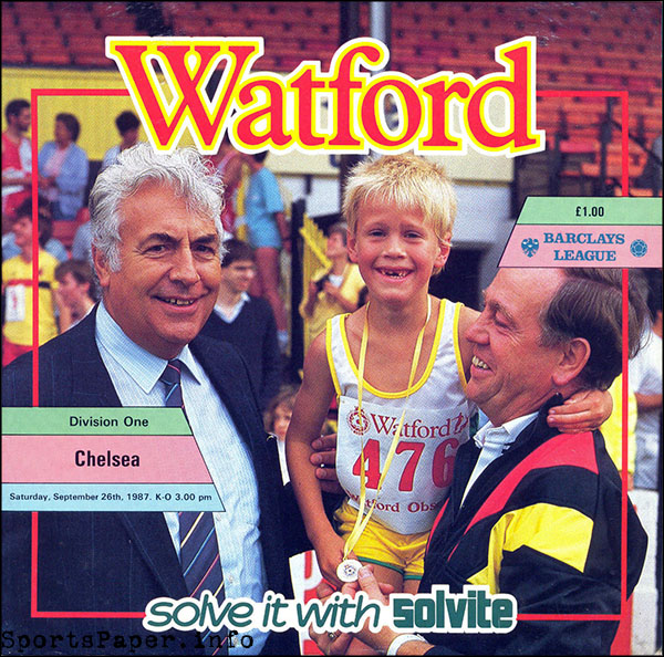 English Football Program: Watford vs. Chelsea (September 26, 1987)