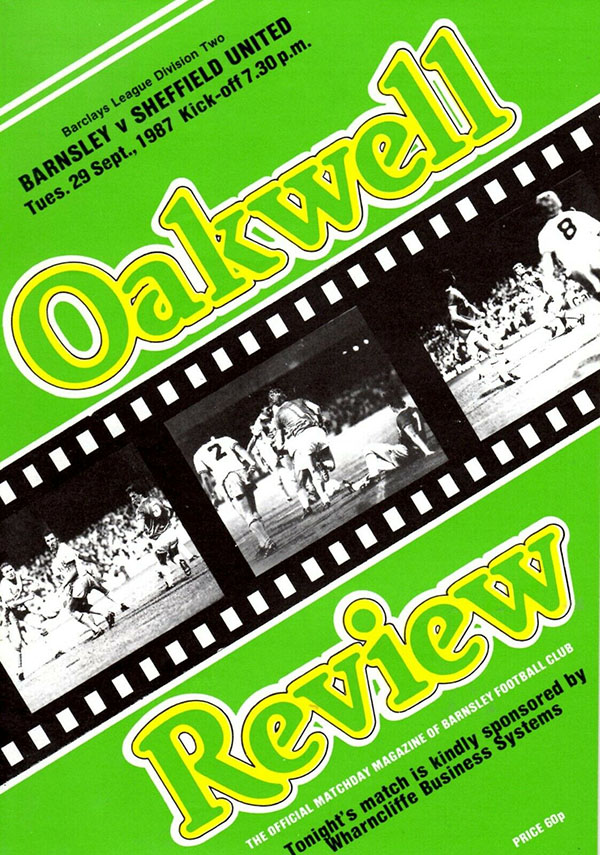 English Football Program: Barnsley vs. Sheffield United (September 29, 1987)