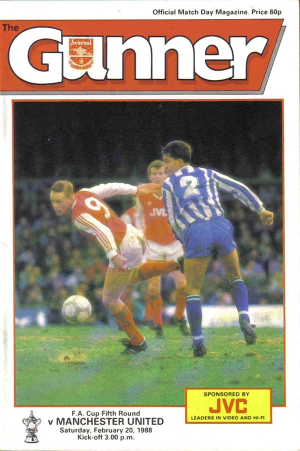 English Football Program: Arsenal vs. Manchester United (February 20, 1988)