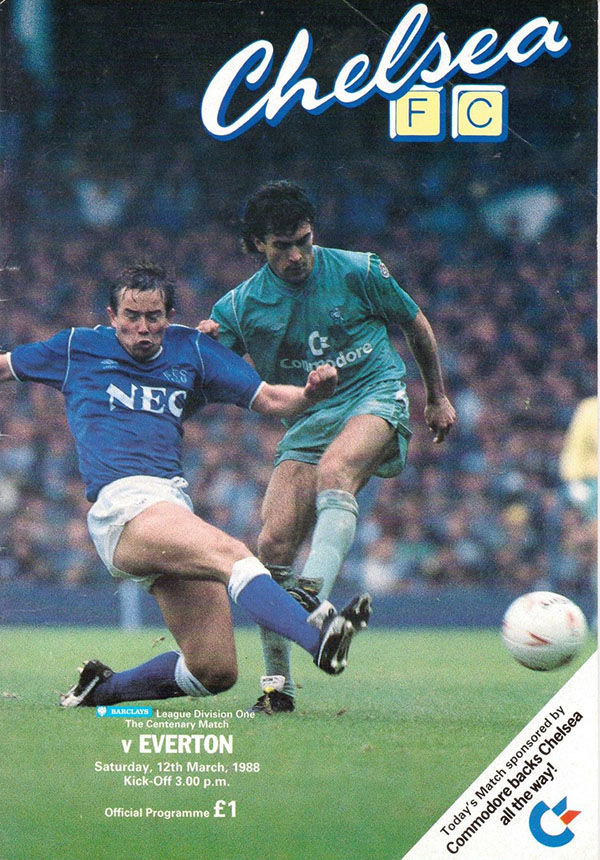 English Football Program: Chelsea vs. Everton (March 12, 1988)