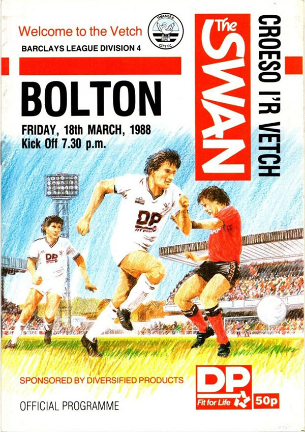 English Football Program: Swansea City vs. Bolton Wanderers (March 18, 1988)