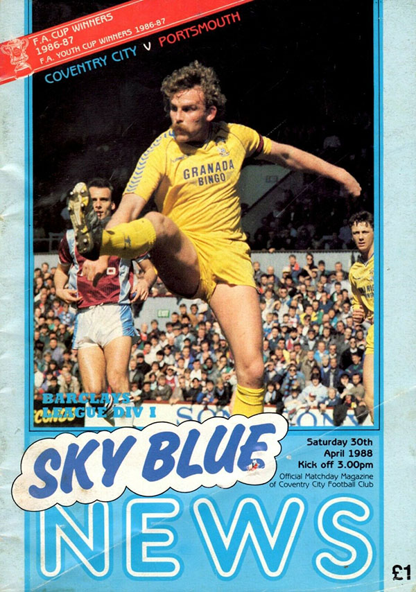 English Football Program: Coventry City vs. Portsmouth (April 30, 1988)
