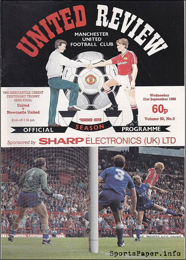 English Football Program: Manchester United vs. Newcastle United (September 21, 1988)