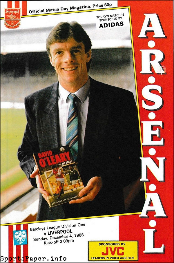English Football Program: Arsenal vs. Liverpool (December 4, 1988)