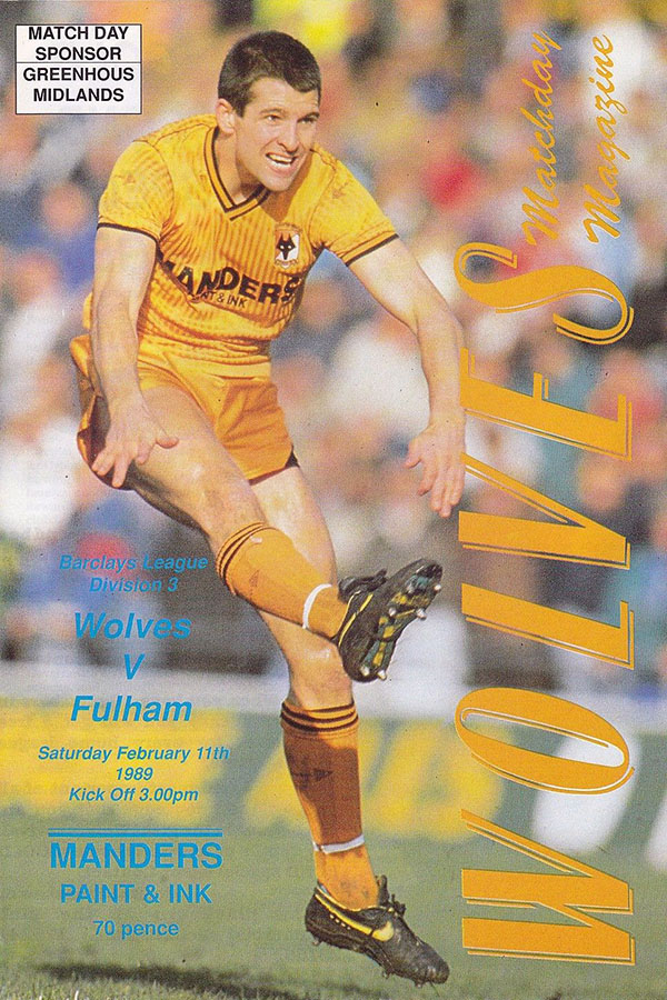 English Football Program: Wolverhampton Wanderers vs. Fulham (February 11, 1989)