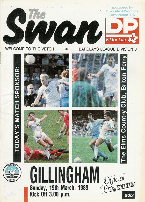 English Football Program: Swansea City vs. Gillingham (March 19, 1989)