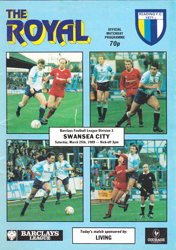 English Football Program: Reading vs. Swansea City (March 25, 1989)