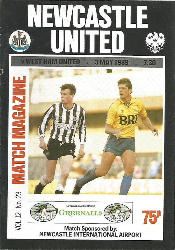 English Football Program: Newcastle United vs. West Ham United (May 3, 1989)
