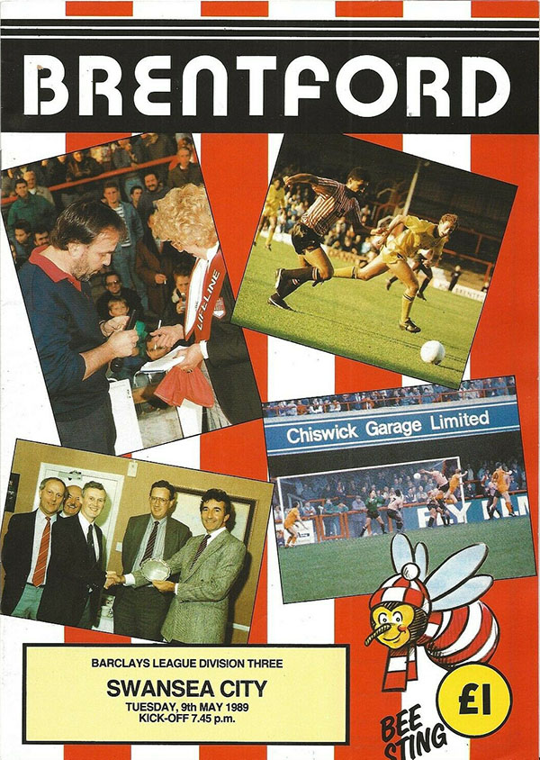 English Football Program: Brentford vs. Swansea City (May 9, 1990)