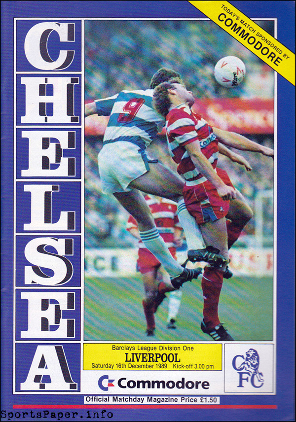 English Football Program: Chelsea vs. Liverpool (December 16, 1989)