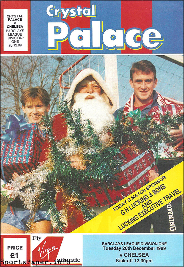 English Football Program: Crystal Palace vs. Chelsea (December 26, 1989)