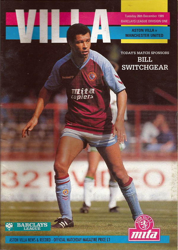 English Football Program: Aston Villa vs. Manchester United (December 26, 1989)