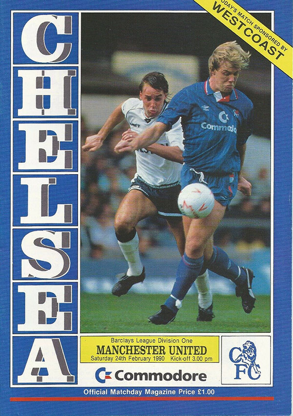 English Football Program: Chelsea vs. Manchester United (February 24, 1990)