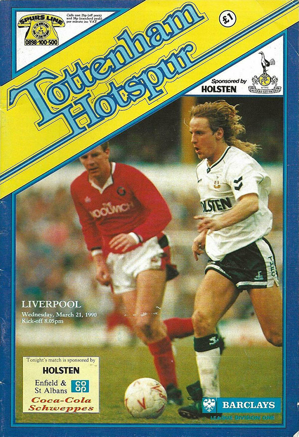 English Football Program: Tottenham Hotspur vs. Liverpool (March 21, 1990)