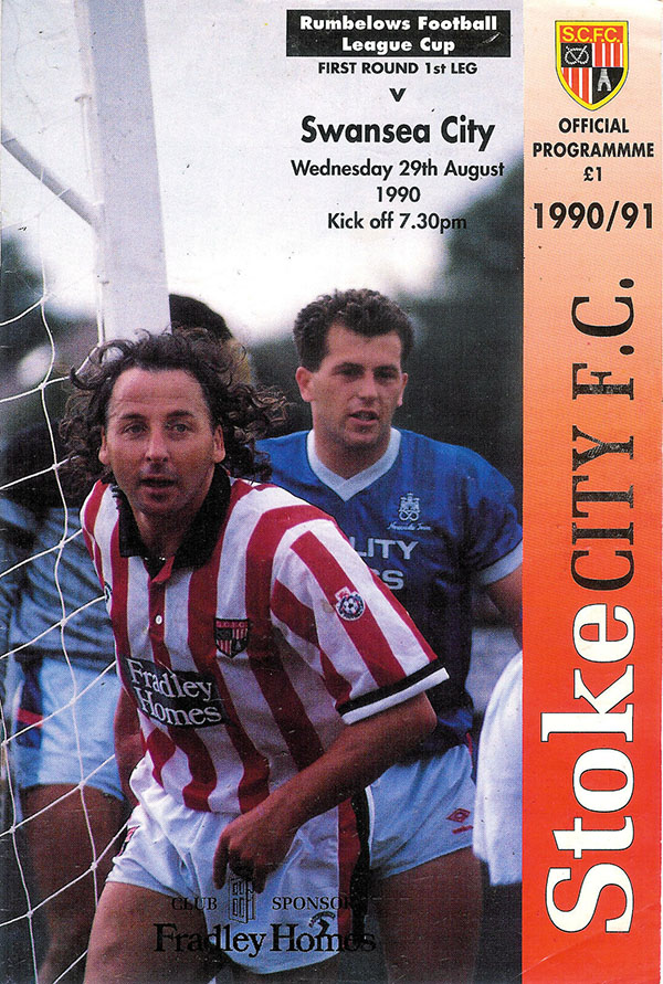 English Football Program: Stoke City vs. Swansea City (August 29, 1990)