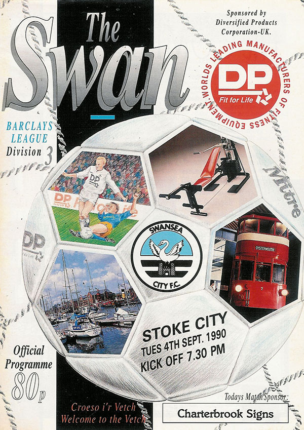 English Football Program: Swansea City vs. Stoke City (September 4, 1990)