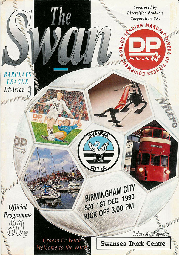 English Football Program: Swansea City vs. Birmingham City (December 1, 1990)