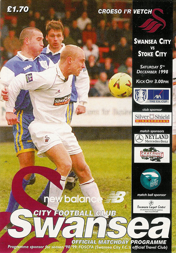English Football Program: Swansea City vs. Stoke City (December 5, 1998)