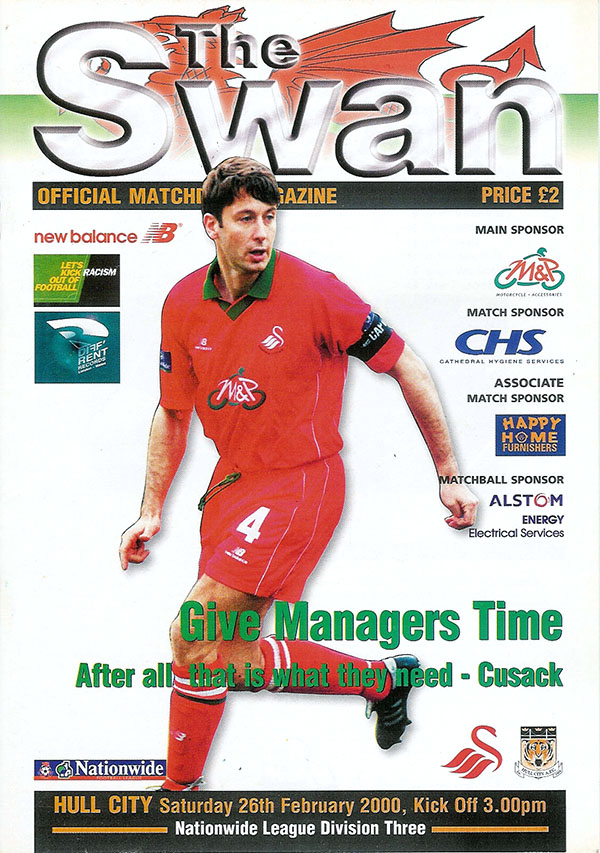 English Football Program: Swansea City vs. Hull City (February 26, 2000)