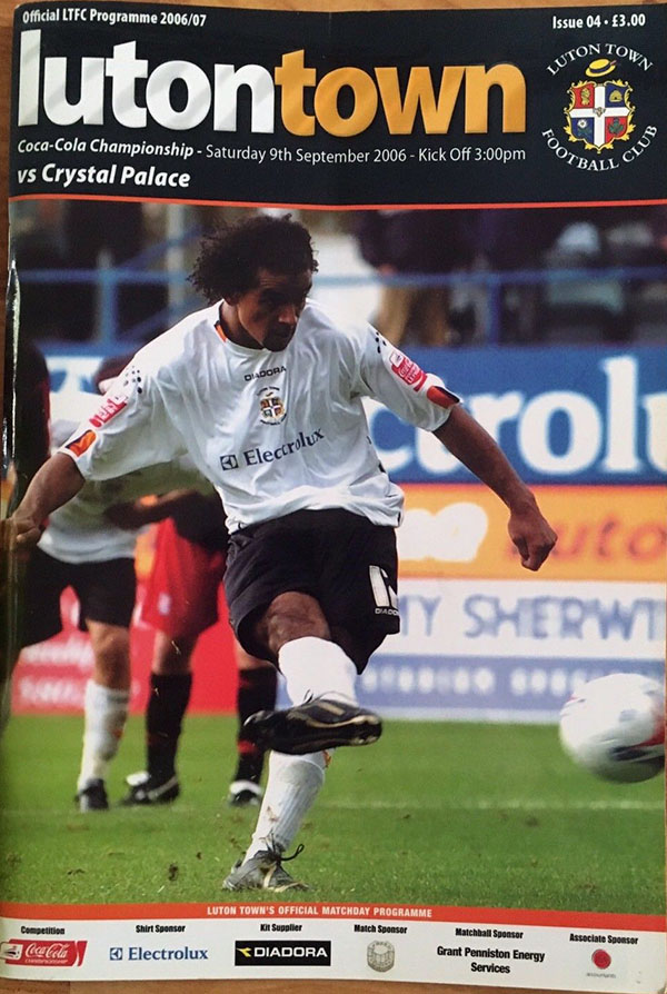 English Football Program: Luton Town vs. Crystal Palace (September 9, 2006)