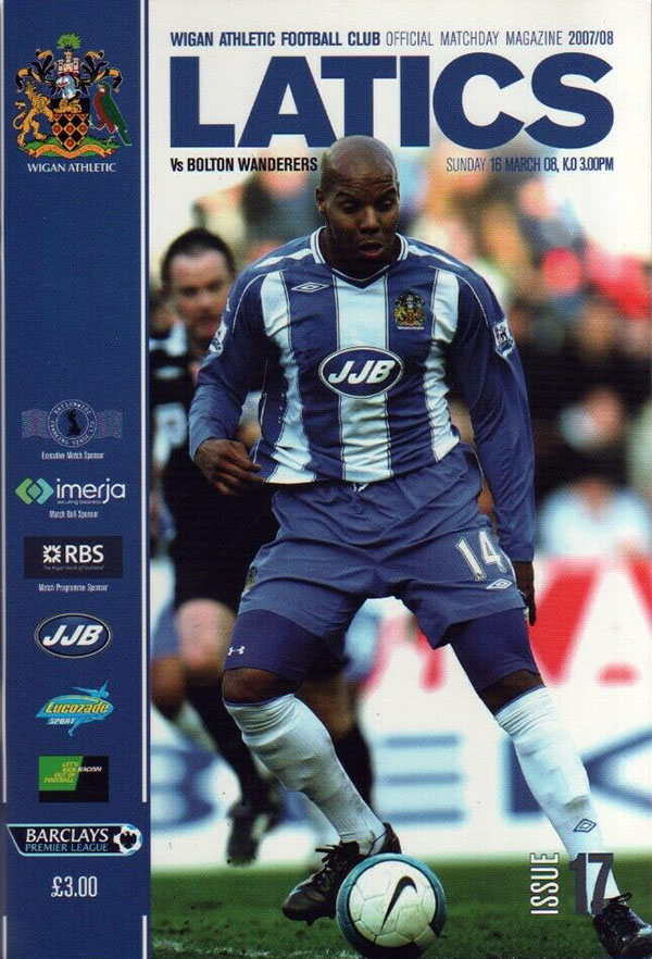English Football Program: Wigan Athletic vs. Bolton Wanderers (March 16, 2008)