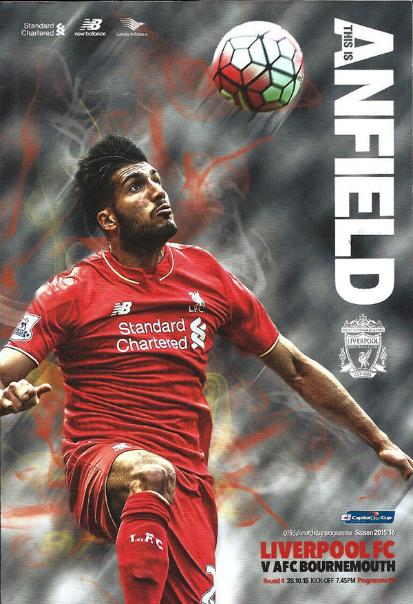 English Football Program: Liverpool vs. AFC Bournemouth (October 28, 2015)